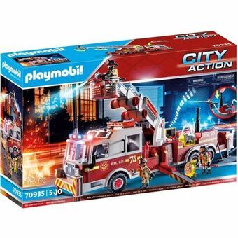 Legetøjssæt med køretøjer   Playmobil Fire Truck with Ladder 70935         113 Dele  