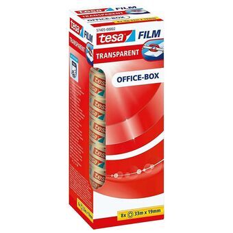 Selvklæbende bånd TESA Office-Box Gennemsigtig polypropylen Plastik 8 Dele 19 x 33 mm