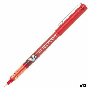Pen med flydende blæk Pilot V-5 Hi-Tecpoint Rød 0,3 mm (12 enheder)