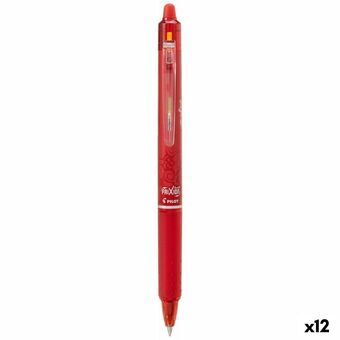 Pen med flydende blæk Pilot Frixion Clicker Rød 0,4 mm (12 enheder)