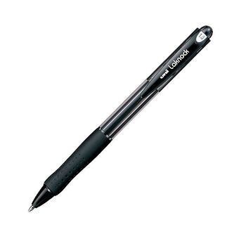 Pen med flydende blæk Uni-Ball Rollerball Laknock SN-100 Sort 0,4 mm (12 Dele)