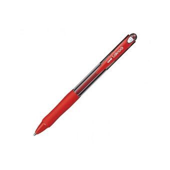 Pen med flydende blæk Uni-Ball Rollerball Laknock SN-100 Rød 0,4 mm (12 Dele)
