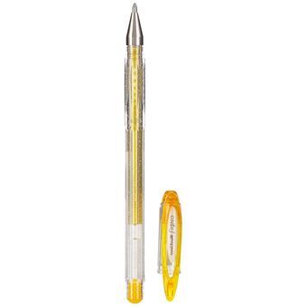 Pen med flydende blæk Uni-Ball Sparkling UM-120SP Gylden 0,5 mm (12 Dele)