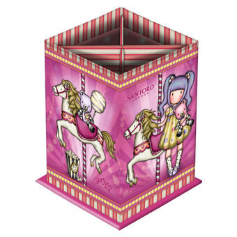 Blyantholder Gorjuss Carousel Pink Pap (8.5 x 11.5 x 8.5 cm)
