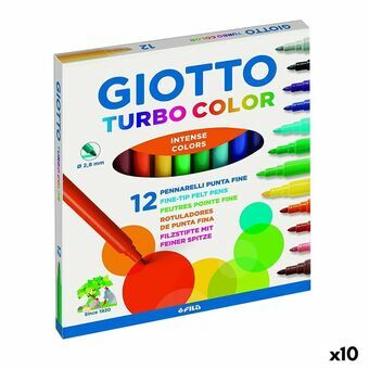 Sæt med Fiberpenne Giotto Turbo Color Multifarvet (10 enheder)