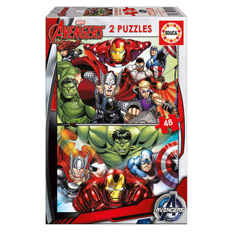 Børne Puslespil Marvel Avengers Educa (2 x 48 pcs)