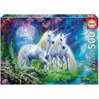 Puslespil Educa Unicorns In The Forest 500 Dele 34 x 48 cm