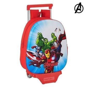 3D Skoletaske med Hjul 705 The Avengers Rød