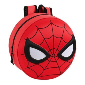 3D Børnetaske Spiderman 642267358 Sort Rød 31 x 31 x 10 cm