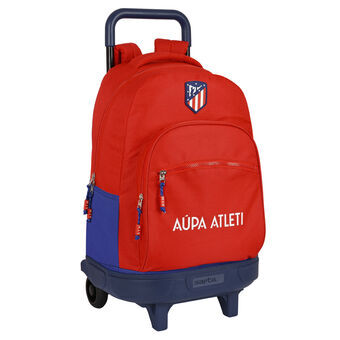 Skolerygsæk med Hjul Atlético Madrid Rød Marineblå (33 x 45 x 22 cm)