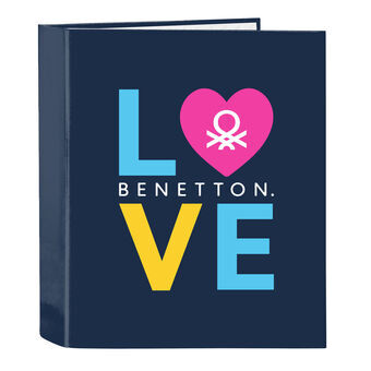 Ringbind Benetton Love Marineblå A4 (27 x 33 x 6 cm)
