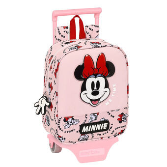 Skolerygsæk med Hjul Minnie Mouse Me time Pink (22 x 27 x 10 cm)