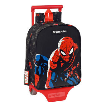 Skolerygsæk med Hjul Spiderman Hero Sort (22 x 27 x 10 cm)