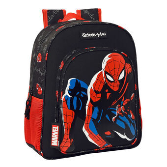 Skoletaske Spiderman Hero Sort (32 x 38 x 12 cm)