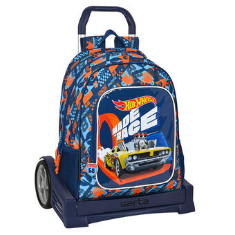 Skolerygsæk med Hjul Hot Wheels Speed club Orange (32 x 42 x 14 cm)