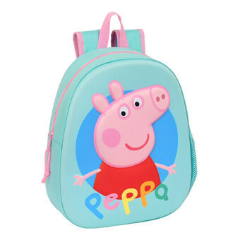 Skoletaske Peppa Pig Turkisblå