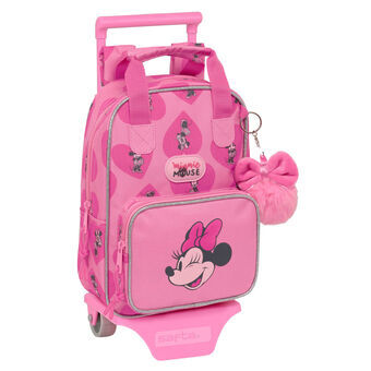 Skolerygsæk med Hjul Minnie Mouse Loving Pink 20 x 28 x 8 cm