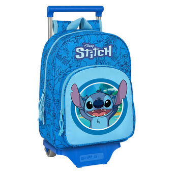 Skolerygsæk med Hjul Stitch Blå 26 x 34 x 11 cm