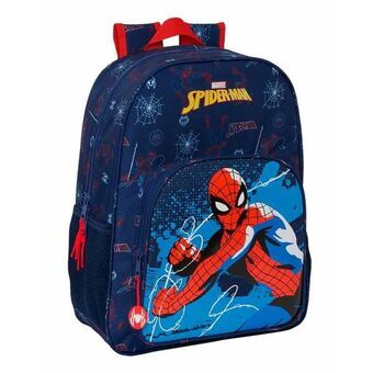 Skoletaske Spider-Man Neon Marineblå 33 x 42 x 14 cm