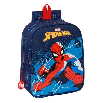Børnetaske Spider-Man Neon Marineblå 22 x 27 x 10 cm
