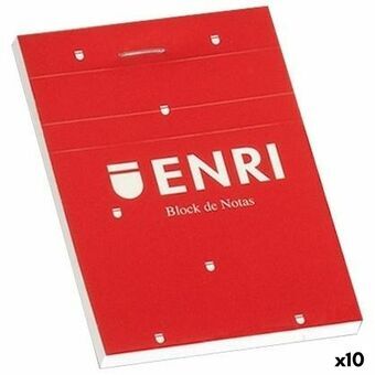 Notesblokken ENRI Rød A6 80 Ark 4 mm (10 enheder)