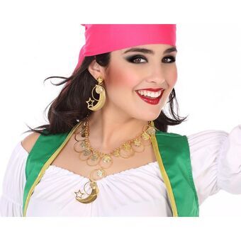 Sæt med halskæde og øreringe Tilbehør til Kostume Gylden Araber