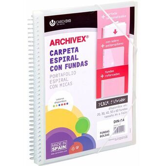 Organiser mappe Carchivo Archivex-Star Gennemsigtig A4 Spiral