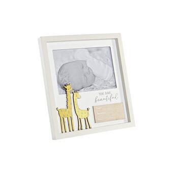 Fotoramme DKD Home Decor Hvid Giraf Krystal MDF (19 x 2 x 20 cm)