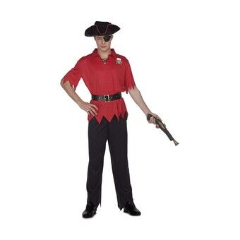 Kostume til voksne My Other Me Rød Pirat mand Størrelse M/L Bukser Skjorte Hat Bælte