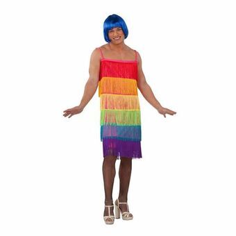 Kostume til voksne My Other Me Rainbow  Kjole Med kvaster Størrelse 54
