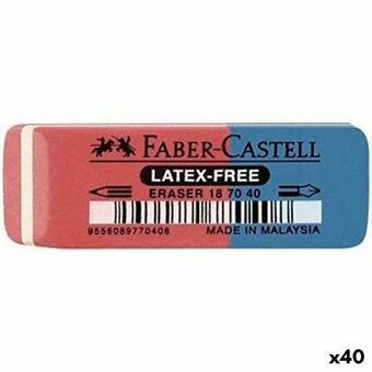 Viskelæder Faber-Castell Rød Blå (40 enheder)