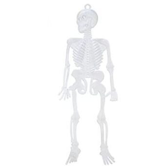 Halloween dekorationer Skelet Hvid Multifarvet 25 x 15 cm (12 enheder)