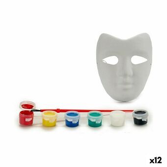 Håndværkssæt Maske Hvid Plastik (12 enheder)