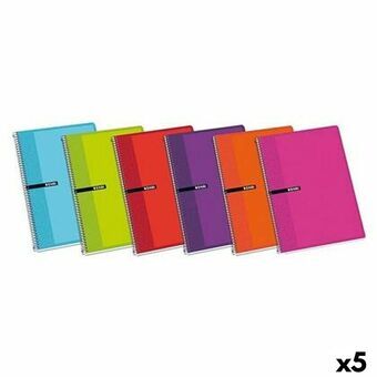Notesbog ENRI Multifarvet 80 Ark Din A4 (5 enheder)