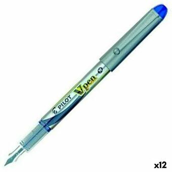 Pen med flydende blæk Pilot V Pen Kalligrafi pen Engangsbrug Blå 0,4 mm (12 enheder)