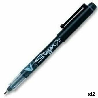 Pen med flydende blæk Pilot V-Sign Sort 0,6 mm (12 enheder)
