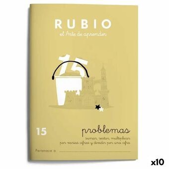 Matematikhæfte Rubio Nº15 A5 Spansk 20 Ark (10 enheder)