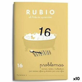 Matematikhæfte Rubio Nº 16 A5 Spansk 20 Ark (10 enheder)