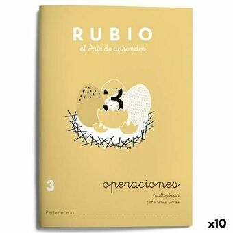 Matematikhæfte Rubio Nº3 A5 Spansk 20 Ark (10 enheder)