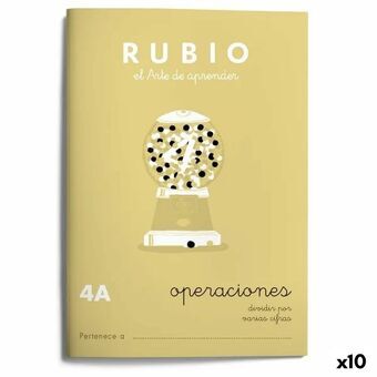 Matematikhæfte Rubio Nº4A A5 Spansk 20 Ark (10 enheder)