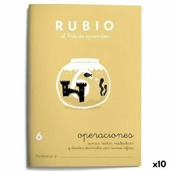 Matematikhæfte Rubio Nº 6 A5 Spansk 20 Ark (10 enheder)