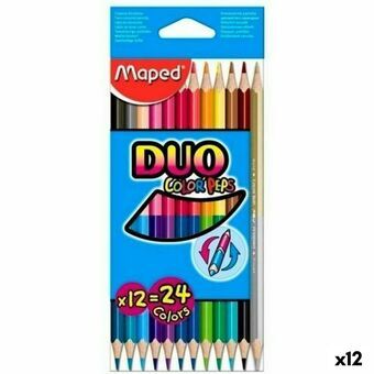 Farveblyanter Maped Duo Color\' Peps	 Multifarvet 12 Dele Dobbelt afsluttet (12 enheder)