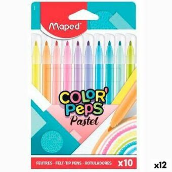 Sæt med Fiberpenne Maped Color\' Peps Multifarvet 10 Dele (12 enheder)