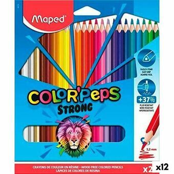 Farveblyanter Maped Color\' Peps Strong Multifarvet 24 Dele (12 enheder)