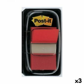 Klæbende huskesedler Post-it Index 25 x 43 mm Rød (3 enheder)