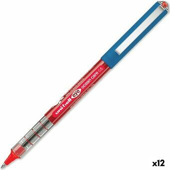 Pen med flydende blæk Uni-Ball Eye Ocean Care 0,5 mm Rød (12 enheder)