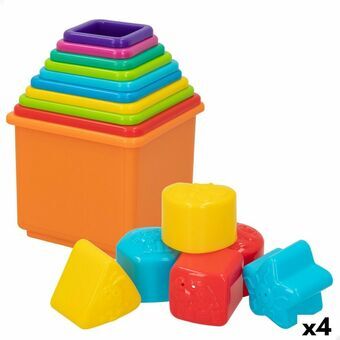 Stabelklodser PlayGo 10,5 x 9 x 10,5 cm 16 Dele 4 enheder