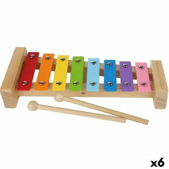 Xylofon Woomax Træ Metal 26 x 4,5 x 11,5 cm (6 enheder)