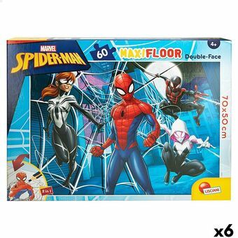Børne Puslespil Spider-Man Dobbeltsidet 60 Dele 70 x 1,5 x 50 cm (6 enheder)