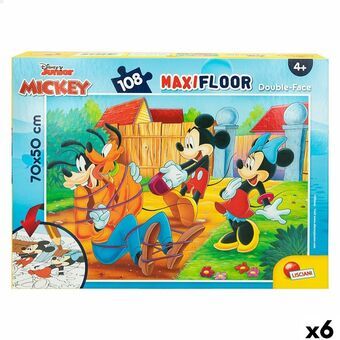 Børne Puslespil Mickey Mouse Dobbeltsidet 108 Dele 70 x 1,5 x 50 cm (6 enheder)